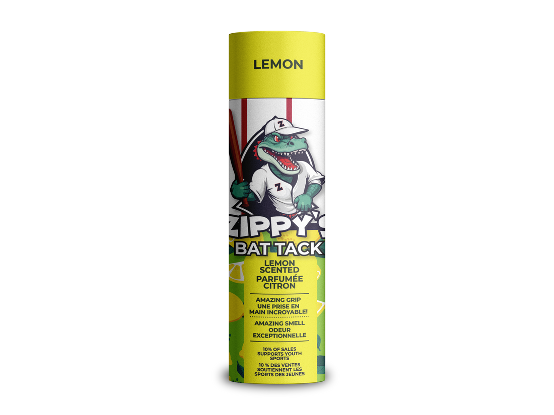 Zippy Bat Tack lemon-flavored product packaging on a white background