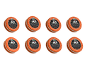 Nine containers of Zippy's Pet Products on a white background