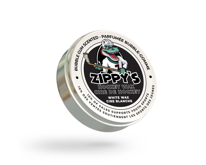 Zippy's Hockey Wax container with logo on a white background