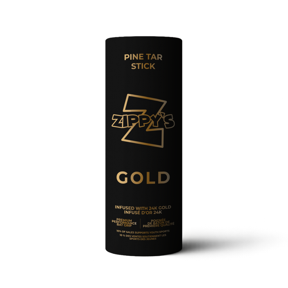 Zippy's Gold pine tar stick packaging on a white background